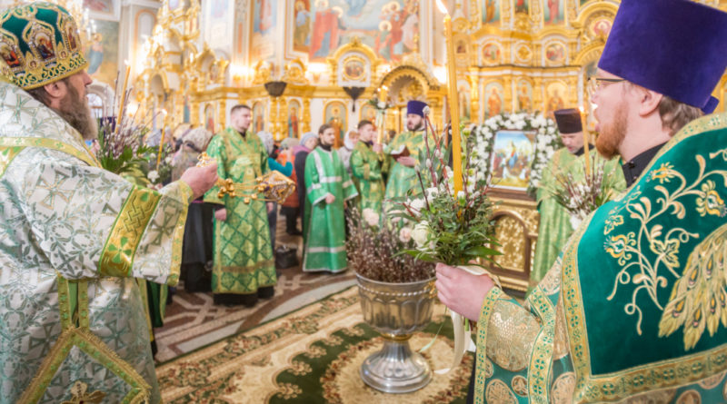 В праздник Вербного воскресенья митр. Викторин совершил богослужения в кафедральном храме